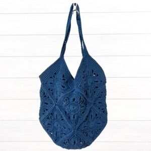 Handmade Blue Granny Square Bag, Only One!